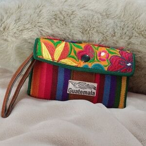 Guatemalan Multicolor Embroidered Clutch